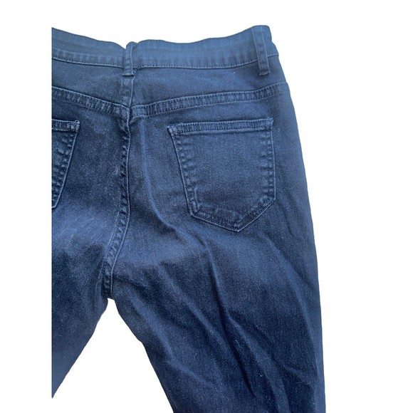 Black High Rise High Stretch Distressed Ripped Grunge Skinny Jeans Medium Size 6 - Picture 2 of 14